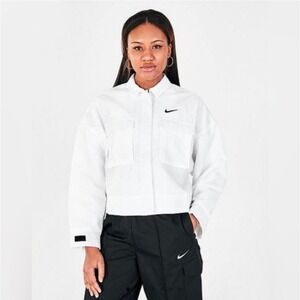 Nike Sportswear Essential Woven Field Jacket White Cropped Utility S